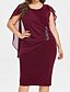 cheap Plus Size Dresses-Elegant Plus Size Women&#039;s Prom Midi Dress