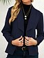 abordables Blazers Femme-blazer Femme Matelassé Normal Manteau Noir Bleu Rose Claire du quotidien Casual L&#039;autume Casual Col V Ouvrir le devant Standard S M L XL XXL / Chaud / Couleur unie