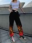 abordables Pants-Mujer Pantalones de Deporte Normal Poliéster Fuego Negro Moda Media cintura Longitud total Casual Diario Primavera &amp; Otoño