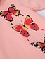 cheap Girls&#039; Clothing Sets-Kids Girls&#039; Hoodie &amp; Pants Long Sleeve 2 Pieces Pink Print Graphic Butterfly Casual Daily Cotton Regular Basic Cool 2-8 Years / Fall / Spring