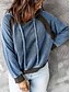 billige Hættetrøjer &amp; sweatshirts-Dame Farveblok Pullover-hættetrøje Afslappet I-byen-tøj Afslappet Hættetrøjer Sweatshirts Vinrød Blå Lilla