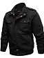 cheap Sale-Men&#039;s Solid Colored Winter Jacket Regular Daily Long Sleeve Cotton Coat Tops Black