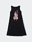 cheap New Arrivals-Dresses Cotton Mommy and Me Daily Cartoon Letter Print Black Knee-length Sleeveless Tank Dress Cute Matching Outfits / Summer / Long