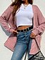 cheap Cardigans-Women&#039;s Cardigan Sweater Jumper Cable Chunky Knit Knitted Open Front Solid Color Daily Stylish Fall Winter Black Gray S M L / Long Sleeve / Regular Fit