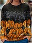 abordables Sweats à capuche et sweat-shirts-Femme Chat Potiron Sweat-shirt Arrêtez-vous Imprimer 3D effet Halloween Des sports Vêtement de rue Halloween Pulls Capuche Pulls molletonnés Noir
