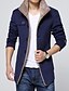 cheap Sale-Men&#039;s Jacket Winter Daily Regular Coat Shirt Collar Slim Basic Jacket Long Sleeve Solid Colored Navy Blue Khaki Black / Faux Fur