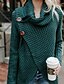 abordables Pulls-Pullover Chandail Femme Couleur unie Tricoté Bouton Acrylique à la mode basique Décontractée Standard Pull Cardigans L&#039;autume L&#039;hiver Col Roulé Rouge vin Bleu Jean Kaki
