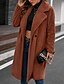 cheap Coats &amp; Trench Coats-Women&#039;s Coat Fall Winter Street Daily Going out Long Coat Warm Breathable Regular Fit Casual Jacket Long Sleeve Fur Trim Pocket Solid Color Black Gray Khaki