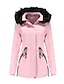 cheap Women&#039;s Coats &amp; Jackets-Women&#039;s Parka Fall Winter Street Daily Valentine&#039;s Day Regular Coat Warm Breathable Regular Fit Casual Jacket Long Sleeve Fur Trim Pocket Solid Color Purple Pink Black / Going out