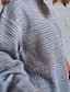 economico Maglioni-Per donna Felpa Tinta unica Lavorato a maglia Moda Manica lunga Maglioni cardigan Autunno Colletto alla coreana Grigio Cachi Nero