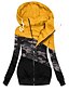 cheap Jackets-Women&#039;s Jacket Hoodied Jacket Full Zip Print Regular Coat Yellow (solid color stitching) Pink (leopard stitching) Wine red (solid color stitching) Gray (pure color stitching) Gray (camouflage / Daily