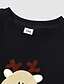 cheap New Arrivals-Family Look Cotton Tops Sweatshirt Christmas Gifts Cartoon Deer Animal Print White Black Red Long Sleeve Basic Matching Outfits / Fall / Spring / Cute