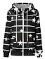 cheap Jackets-Women&#039;s Jacket Fall Winter Street Daily Regular Coat Warm Regular Fit Casual Jacket Long Sleeve Full Zip Pocket Floral Striped Black White / Print