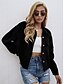 cheap Coats &amp; Trench Coats-Women&#039;s Coat Fall Spring Daily Work Short Coat Turndown Single Breasted Warm Loose Elegant Casual Jacket Long Sleeve Patchwork Solid Color Black Brown
