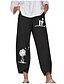 cheap Pants-Women&#039;s Folk Style Print Capri shorts Ankle-Length Pants Inelastic Daily Graphic Dandelion Mid Waist Loose Black Grey S M L XL XXL