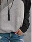 preiswerte Kapuzenpullis &amp; Sweatshirts-Damen Farbblock Pullover Patchwork 3D-Druck Alltag Kapuzenpullover Sweatshirts Grau