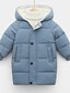 cheap Boys&#039; Jackets &amp; Coats-Kids Unisex Long Sleeve Down Coat Green Blue Black Pocket Plain Active Fall Winter 3-10 Years Street / Basic / Fashion / Cotton