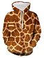 abordables Hoodies-Sweat à capuche Homme Halloween / Casual / du quotidien Capuche Casual / Grand et grand / Halloween Animal / Girafe / tigre Micro-élastique Manches Longues Polyester Automne hiver / 3D effet / Ample