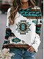 cheap Hoodies &amp; Sweatshirts-Women&#039;s Sweatshirt Casual White Animal Loose Long Sleeve Round Neck Cotton S M L XL XXL / 3D Print