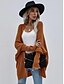 economico Cappotti e trench da donna-Per donna Trench Autunno Inverno Strada Giornaliero Lungo Cappotto Apertura anteriore Antivento Leggero Largo Informale Streetwear Giacca Manica lunga Oversize Tinta unica Vino Grigio