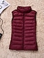 baratos Women&#039;s Coats &amp; Jackets-Mulheres Colete Casual Outono Inverno Padrão Casaco Normal Clássico Casaco Sem Manga Sólido Estilo Clássico Roxo Rosa / Forrado / Casual / Diário
