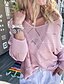 abordables Pulls-Chandail Pullover Sauteur Femme Couleur unie Tricoté Acrylique à la mode Décontractée Fête de la Saint-Patrick Standard Pull Cardigans L&#039;autume L&#039;hiver Col en V Vert Bleu Rose Claire