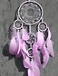 billige Drømmefanger-drømmefanger håndlaget gave med 5 sirkler fjærperle blomsterveggoppheng dekor kunst boho stil 16*70cm