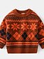 cheap Boys&#039; Tees &amp; Blouses-Kids Boys&#039; Sweater Long Sleeve Orange Beige Color Block Stripe Daily Basic Cool 2-8 Years / Fall