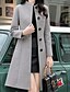 cheap Coats &amp; Trench Coats-Women&#039;s Winter Coat Belted Overcoat Single Breasted Lapel Pea Coat Long Coat Thermal Warm Windproof Trench Coat with Pockets Elegant Slim Fit Lady Jacket Fall Outerwear  Blue