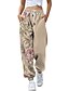 cheap Pants-Women&#039;s Fashion Athleisure Drawstring Print Pants Sweatpants Full Length Pants Micro-elastic Casual Daily Flower / Floral Mid Waist Breathable Sports White Yellow Beige S M L XL XXL