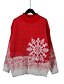 billige Sweaters-Dame bluse Bluse Trøje Snefnug Strikket Vintage Stil Elegant Langærmet Sweater Cardigans Efterår Vinter Rund hals Rød