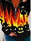 billige Hettegensere og gensere-Dame Gresskar Flamme Genser Quarter Zip Trykt mønster 3D-utskrift Halloween Sport Gatemote Halloween Gensere Gensere Svart