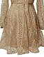 cheap Party Dresses-Women&#039;s A Line Dress Short Mini Dress Gold Long Sleeve Solid Color Sequins Mesh Patchwork Spring Summer Round Neck Sexy Boho Party vacation dresses 2021 S M L XL