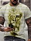 cheap Men&#039;s-Men&#039;s Unisex Tee T shirt Shirt Graphic Prints Lion 3D Print Crew Neck Daily Holiday Short Sleeve Print Tops Casual Designer Big and Tall Blue-Green Purple Gray / Summer