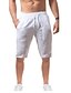 billige Shorts-Herre Lin Shorts Sommershorts Strandshorts عادي Snorer Lomme foran Knelengde Pustende Sport Lin / bomullsblanding Daglig Ut på byen Tynn Mote Fritid Svart Hvit Mikroelastisk