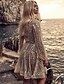 cheap Party Dresses-Women&#039;s A Line Dress Short Mini Dress Gold Long Sleeve Solid Color Sequins Mesh Patchwork Spring Summer Round Neck Sexy Boho Party vacation dresses 2021 S M L XL