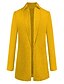 cheap Blazers-Women&#039;s Coat Solid Colored Basic Coat Spring Fall Christmas Open Front Regular Jacket caramel colour