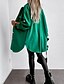 cheap Coats &amp; Trench Coats-Women&#039;s Trench Coat Winter Spring Daily Going out Long Coat Thermal Warm Regular Fit Elegant Casual Jacket Long Sleeve Pocket Solid Color Black Green Apricot