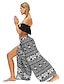 cheap Pants-Women&#039;s Basic Boho Layered Print Harem Pants Plus Size Full Length Pants Micro-elastic Gym Yoga Pattern High Waist Comfort Sports Loose Black Gray Light gray Dark Gray S L