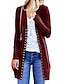 cheap Women&#039;s Sweaters-Women&#039;s Cardigan Solid Color Knitted Button Basic Casual Long Sleeve Regular Fit Sweater Cardigans Fall Winter Spring Open Front Lake blue Wine Red Grass Green