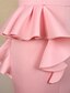 baratos Vestidos de Renda-Mulheres Vestido midi Vestido A Line Rosa Manga Longa Fenda Côr Sólida Assimétrico Outono Festa Casual 2022 S M L XL XXL 3XL