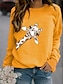 cheap Hoodies &amp; Sweatshirts-Women&#039;s Graphic Animal Hoodie Sweatshirt Daily Basic Casual Hoodies Sweatshirts  Blue Yellow Wine
