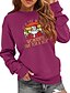 cheap Hoodies &amp; Sweatshirts-Women&#039;s Santa Claus Letter Pullover Print Casual Sports Weekend Sportswear Casual Hoodies Sweatshirts  Purple Black Green