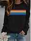 cheap Women&#039;s Hoodies &amp; Sweatshirts-Women&#039;s Sweatshirt Pullover Basic Casual Green Yellow Red Graphic Rainbow Casual Long Sleeve Round Neck S M L XL XXL