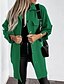 cheap Jackets-Women&#039;s Jacket Casual Jacket Pocket Regular Coat Green Black Khaki Daily Casual Single Breasted Fall Turndown Regular Fit S M L XL XXL / Breathable / Solid Color