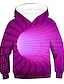 cheap Boys&#039; Hoodies &amp; Sweatshirts-Kids Boys Hoodie Pullover Optical Illusion Keep Warm Long Sleeve 3D Print  White Green Purple Children Tops Fall Spring Active Daily 3-12 Years