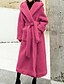 baratos Trench Coats e Casacos Femininos-Mulheres Casaco Casaco de pelúcia Jaqueta sherpa Retalho Longo Casaco Preto Azul Cinzento Rosa Verde Tropa Diário Casual Abertura Frontal Outono Aberto para a Lateral Normal S M L XL XXL 3XL