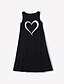 cheap Family Look Sets-Family Look Cotton Family Sets Daily Heart Print Black Knee-length Sleeveless Tank Dress Basic Matching Outfits / Summer / Long / Cute