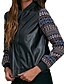 cheap Jackets-Women&#039;s Jacket Fall Winter Street Daily Going out Regular Coat Stand Collar Warm Breathable Regular Fit Casual Jacket Long Sleeve Full Zip Patchwork Color Block Blue / Print