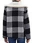 preiswerte Damen Jacken-Damen Jacke Herbst Winter Täglich Standard Mantel warm halten Regular Fit Alltag Jacken Langarm Kariert Tasche Plaid / Karomuster Grau Khaki / Bedruckt